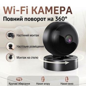 Мини камера видеонаблюдения беспроводная Wi-Fi S2 с аккумулятором, датчиком движения и ночным видением
