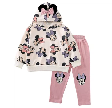 Костюм Minnie Mouse детский с капюшоном худи и лосины размер 120