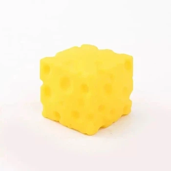 Сквіш антистресс Сир кубик Жовтий 6.5*6.5cm з ароматом, пластикова уп. #386 (12/288) MIC (305992)