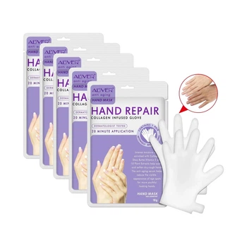 Набір масок-рукавичок для рук Aliver Anti-Aging Hand Repair Mask з екстрактом лаванди та колагеном 5 пар
