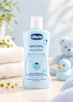 Дитячий гель-шампунь Chicco Natural Sensation Baby Hair & Body Wash з алое вера та ромашкою 200 мл