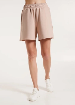Жіночі шорти з двонитки та необробленим краєм Giulia STREET STYLE 4204/180 S Beige-dark beige