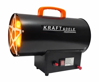 Газовая тепловая пушка 25 кВт Kraft&Dele KD11704 с газовым шлангом и редуктором для складских и хозяйственных зон
