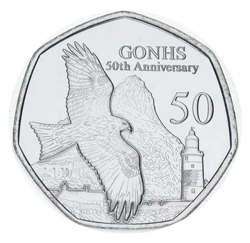 Монета Гибралтар 50 пенсов 2026 UNC 50th anniversary GONHS