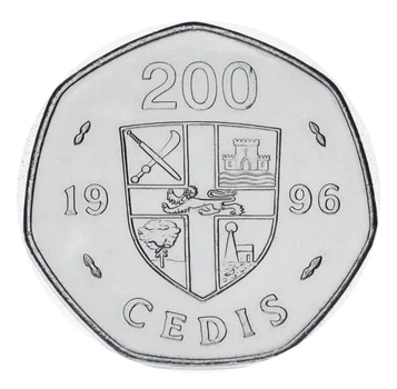 Монета Гана 200 седи 1996 VF-AU