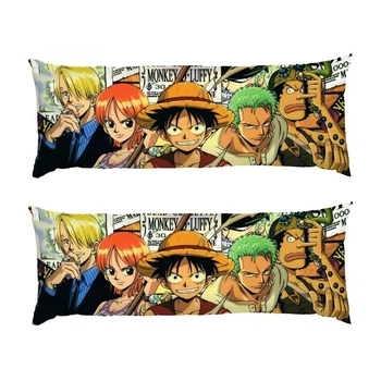 Подушка дакімакура Луффі та його друзі Ван Піс One Piece аніме двостороння габардин 180х60 см