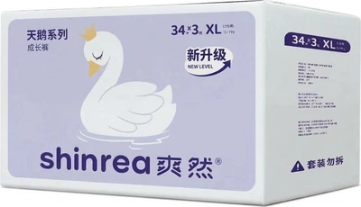 Подгузники-трусики Shinrea Swan XL (9-13 кг), 102 шт