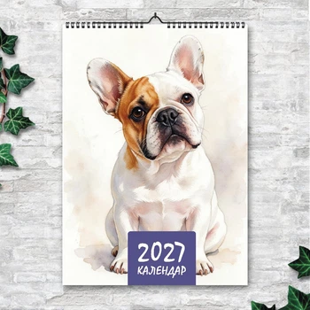 Календарь А3 перекидной настенный Французский бульдог. Арт. 13 листов ENTERSTORE (art. 270216)