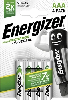 Аккумулятор Energizer Accu Recharge Universal, AAA/(HR03), 500mAh, LSD Ni-MH, блистер 4шт