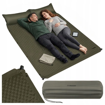 Двухместный самонадувающийся туристический коврик (матрас) Trizand 186 x 130 x 3 см саморазлагаемое с пеной 19D и чехлом (28010)