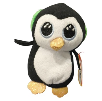 Мягкая мини - игрушка брелок пингвин ty beanie boo's waddles 8 см.