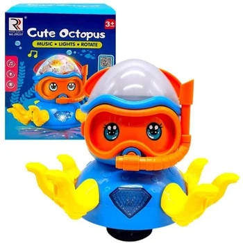 Интерактивный осьминог-дайвер YG Toys на батарейках со светом и музыкой