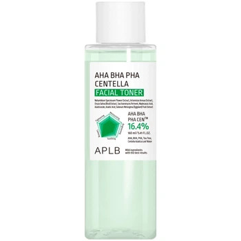 Тоник для мягкого отшелушивания кожи с AHA, BHA, PHA и центеллой азиатской APLB AHA BHA PHA Centella Facial Toner, 160 мл 8809874683256
