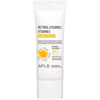 Солнцезащитный крем для лица с ретинолом, витаминами C и E APLB Retinol Vitamin C Vitamin E Sunscreen SPF50+ PA++++, 40 мл 8809874684383
