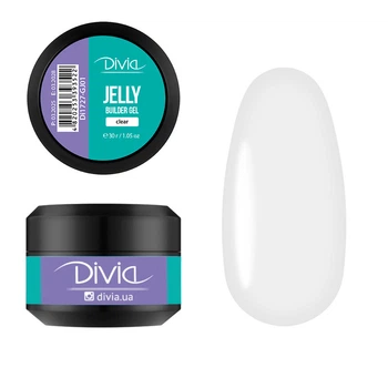 Гель для наращивания ногтей Divia "Jelly Builder Gel" - Di1727 (30 г) GJ01 - Clear (прозрачный)
