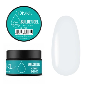 Гель для нарощування Divia “Builder Gel” Di1760 (14 г) Clear