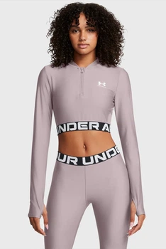 Женский серый топ HeatGear Rib 1/4 Zip LS Under Armour LG 1388692-015