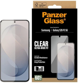 Szkło hartowane na ekran do smartfona Samsung Galaxy S26 FE 5G PanzerGlass Ultra-Wide Fit EasyAligner (PG51648)