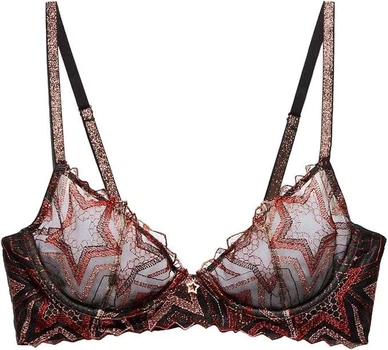 Бюстгальтер Savage X Fenty деми на косточках вышитый принт звезд коричневый UK 34DDD 75F (FENTY2147903)
