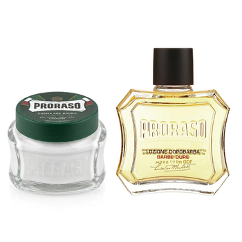 Набор для бритья и после бритья Proraso: крем до бритья Refresh 100 мл, лосьон после бритья Nourish 100 мл