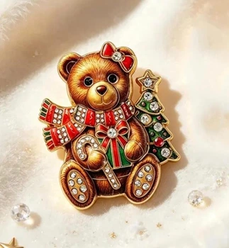 Брошка "Ведмедик" Коричневий (0659)