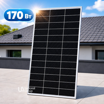 Солнечная панель 170Вт монокристаллическая Solar Panel, портативная мобильная солнечная батарея с ламинированным стеклом и MC4 для дома, кемпинга, авто, автономного электроснабжения, зарядки аккумуляторов и зарядных станций, HI-170W