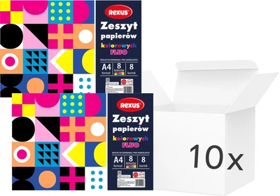 Zestaw zeszytów papierów Beniamin Kolorowych Fluo A4 8 arkuszy 8 kolorów 10 szt (5904441119503)