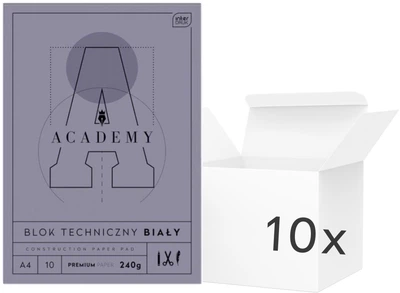Набір блоків технічних Interdruk Academy А4 10 листів Білий 10 шт (5902277333513)
