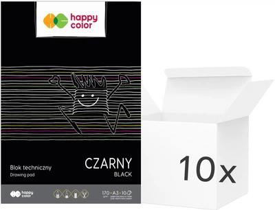 Zestaw bloków technicznych Happy Color A3 10 arkuszy Czarny 10 szt (5902979005930)