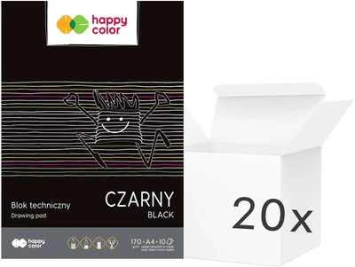 Zestaw bloków technicznych Happy Color A4 10 arkuszy Czarny 20 szt (5902979005923)
