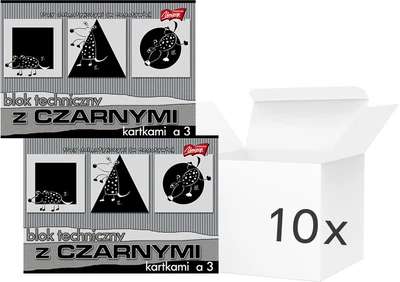 Zestaw bloków technicznych Unipap A3 z 10 czarnymi kartkami 10 szt (5903031305425)