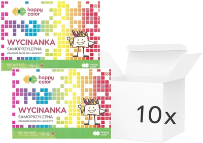 Zestaw papierów Happy Color kolorowy A4 samoprzylepny 10 sztuk (ZES5902979004797)