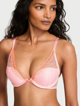 Бюстгальтер с косточками кружевной Victoria's Secret 569974486 36C Розовый (1163266023)