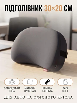 Подушка-подголовник для офисного кресла ортопедическая подушка под шею Memory Foam автомобильная подушка для путешествий Серая