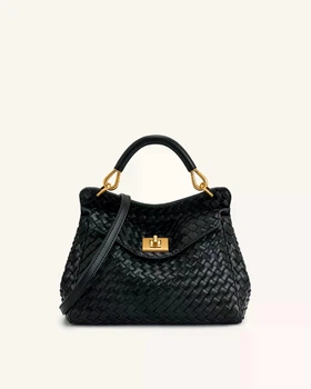 Сумка женская JW PEI Lucia Classic Woven Top Handle Bag Черный