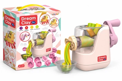 Игровой набор для лепки Dream Clay с устройством для приготовления лапши и формочками 42 предмета Розовый 87579