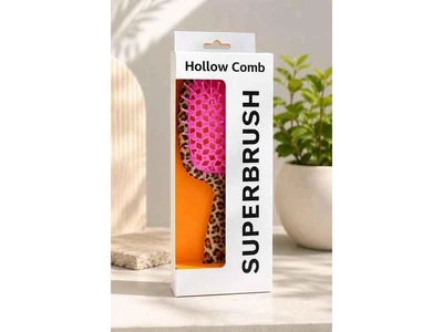 Гребец EСТЕТ Hollow Comb ЛЕО нежно-розовый силиконовый ворс 21*9*5 см