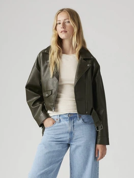 Куртка зі штучної шкіри жіноча Levi`s 659116765 XL Зелена (1159863565)