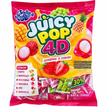 Желейные конфеты Juicy Pop 4D с соком, ассорти 1 кг