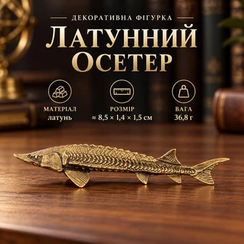 Латунная фигурка «Осетер» 8,5×1,4×1,5 см, 36,8 г