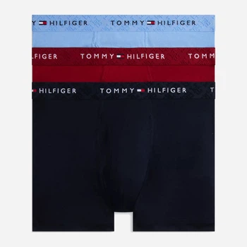 Набор трусов боксеров мужских хлопковых Tommy Hilfiger 385188935 XL 3 шт Темно-синий/Красный/Голубой (1163146994)