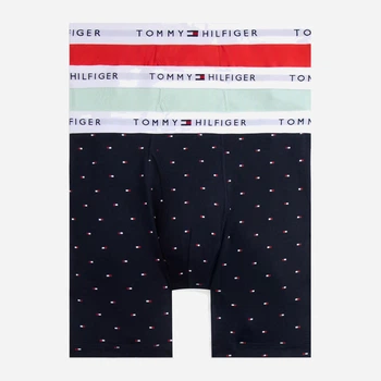 Набор трусов боксеров мужских хлопковых Tommy Hilfiger 181468958 M 3 шт Темно-синий/Красный/Светло-серый (1163146254)