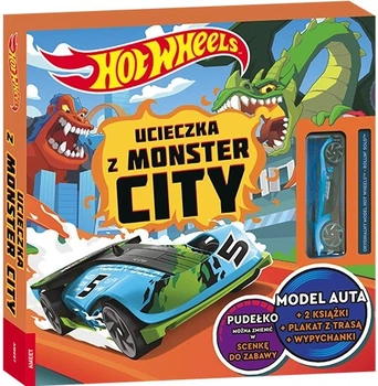 Zestaw prezentowy Hot Wheels. Ucieczka z Monster City z modelem autka Rollin' Solo, książkami, plakatem i rampą (Ameet) (ABM-1601) (5907762001366)