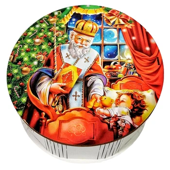 Подарок новогодний №32/9 "Святой Николай", 515 г (15х15х7 см, в деревянной коробке), Уникальная конфета, (2026_32_9)