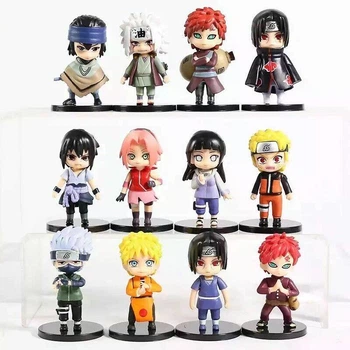 Набір колекційних фігурок Наруто Naruto Shippuden 8 шт аніме персонажі Чібі Саске Наруто Сакура Гаара Хіната Ітачі Джірайя Какаші 7–8 см