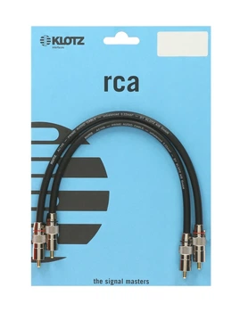 Кабель комутаційний KLOTZ AUDIOLEAD BLACK 0.3M 2 PCS (RCA - RCA, GOLD CONTACTS) (303688)