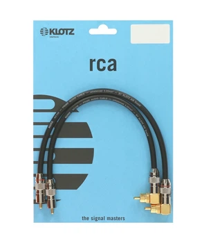 Кабель комутаційний KLOTZ AUDIOLEAD BLACK 0.6M 2 PCS (RCA - RCA 90°, GOLD CONTACTS) (303687)