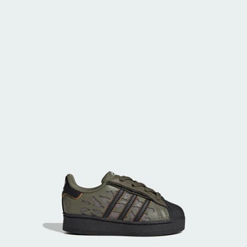 Детские кроссовки SUPERSTAR LED LIGHTS COMFORT CLOSURE ELASTIC LACE adidas KJ6799 (26 EUR) зеленый (4068817686158)