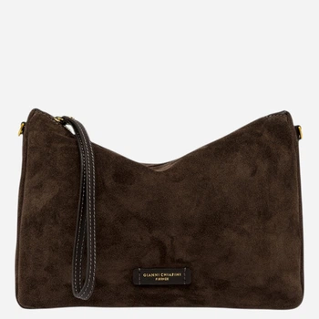 Torebka crossbody damska zamszowa Gianni Chiarini BS-10225-CM-PL-974 Ciemnobrązowa (800070361162)