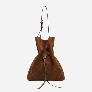 Сумка жіноча з натуральної замші середня Gianni Chiarini BS-11787-CM-PL-099 Коричнева (800070361163)